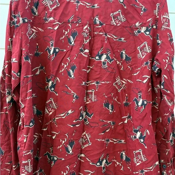 Ariat Red Button Down Shirt for Women - Picture 6 of 6